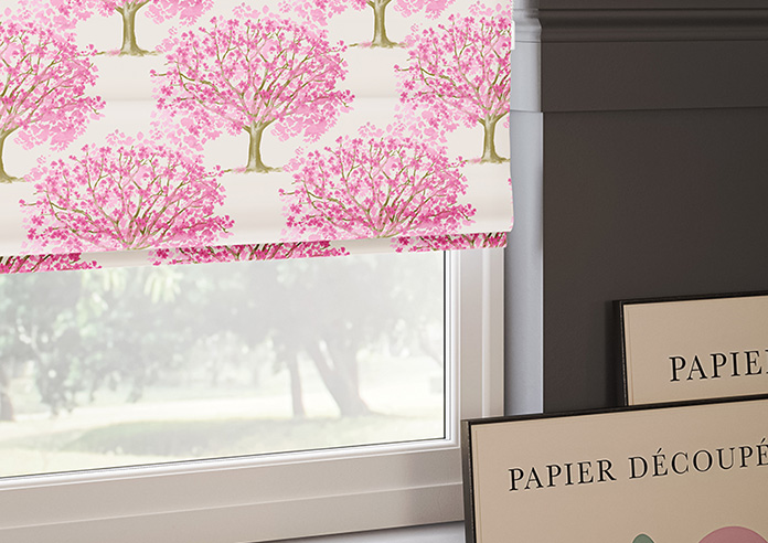 Classic Woodland, Pink Blossom - Motorised Roman Blind - Image 5